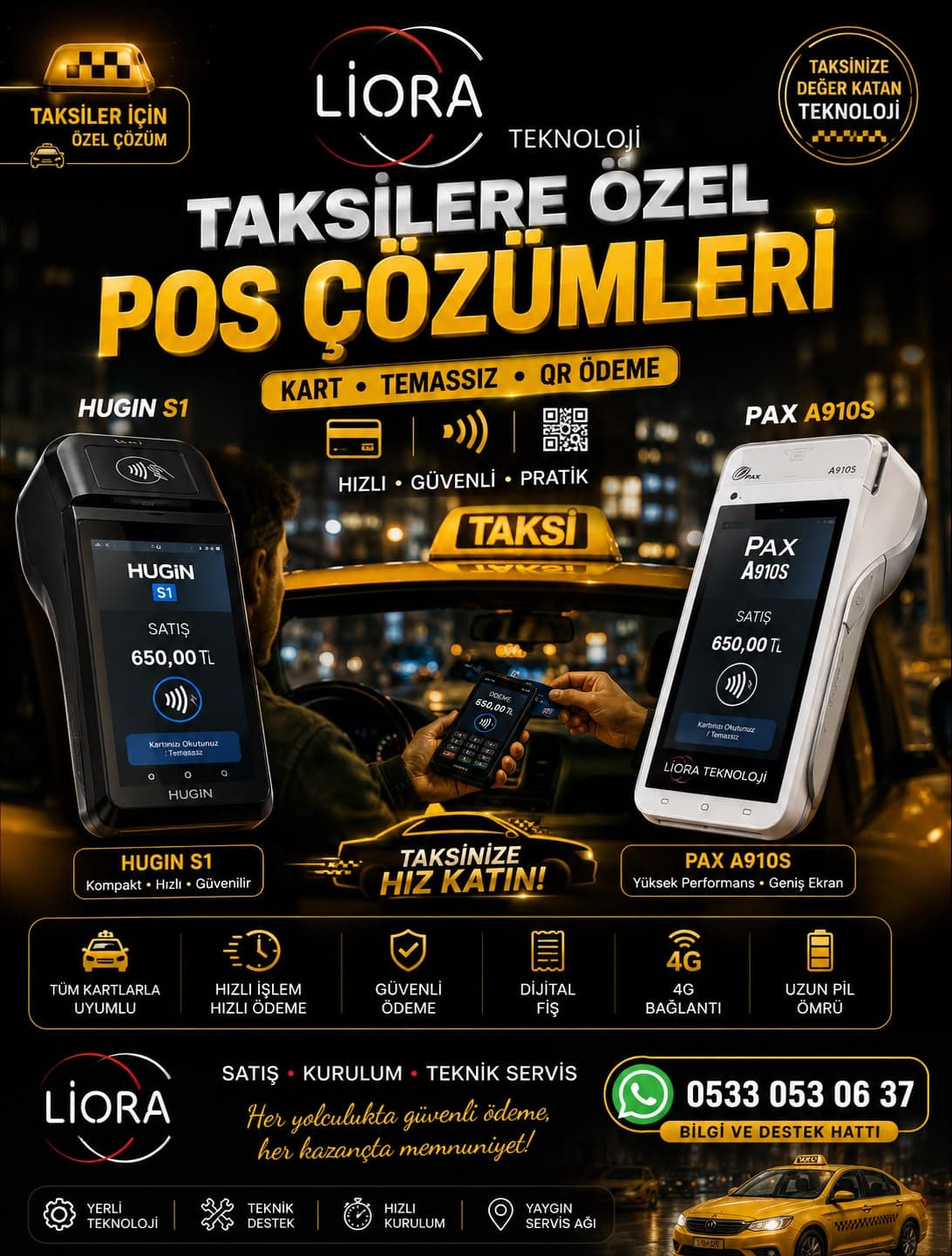 Taksi POS Cihazı | Taksi POS ve Ödeme Sistemleri | Liora Teknoloji